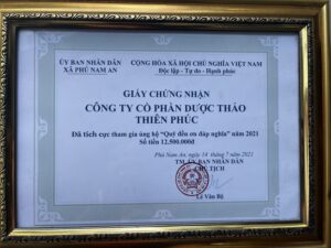 Dược thảo Thiên Phúc 11 năm liên tiếp ủng hộ Quỹ đền ơn đáp nghĩa