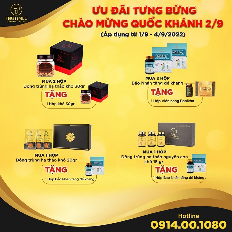 Mừng Quốc khánh 2/9: Nhận ngay quà tặng lên đến 3,3 triệu đồng tại Thiên Phúc