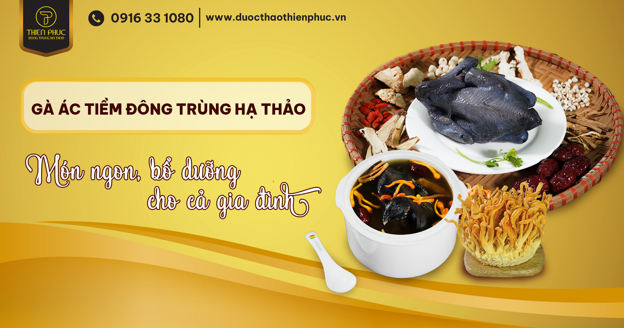 Gà ác tiềm Đông trùng hạ thảo 